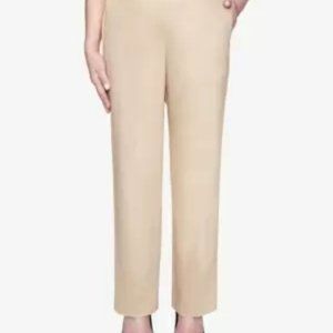 NEW! Alfred Dunner Pull On Back Elastic Sateen Proportioned Pant - SHORT